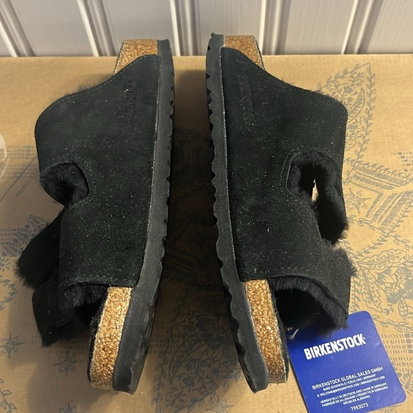 Birkenstock Arizona Shearling Suede Leather Size 7 NWT - Picture 6 of 13